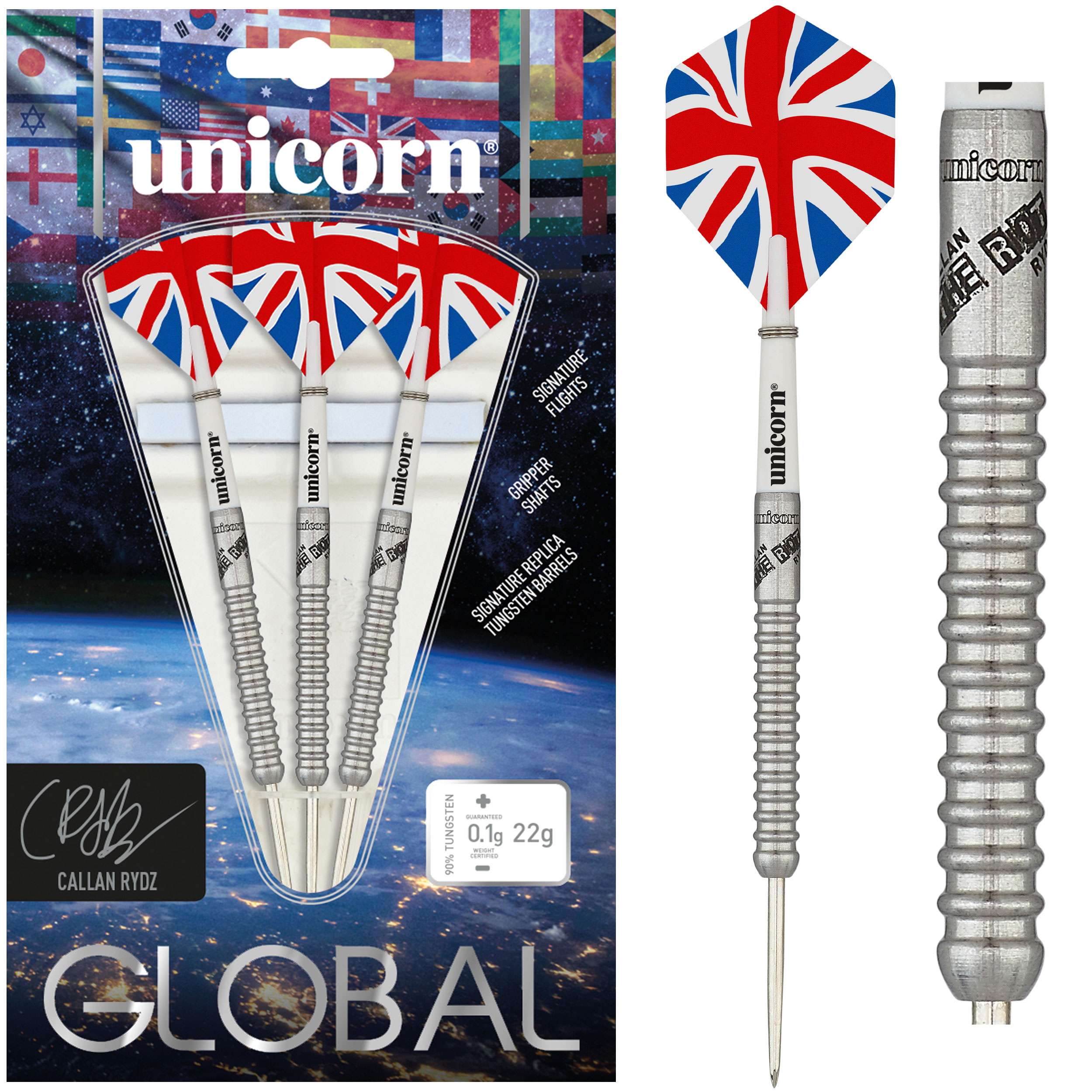 Unicorn Global Callan Rydz Steel Darts Dart Hard